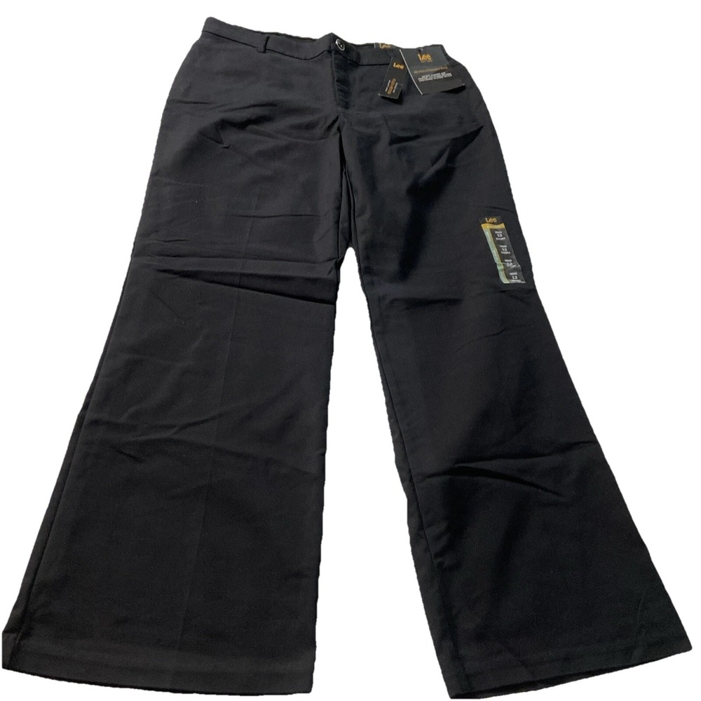 Lee Flex Motion Trouser Pants 12 Short 32x29 Regular Fit Mid Rise Black Womens